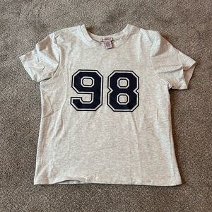 Gray womens T-Shirt with 98 Print